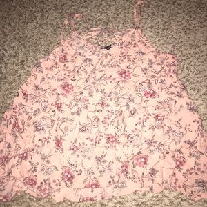 Torrid Floral Tank Top with Cut Out/String Back